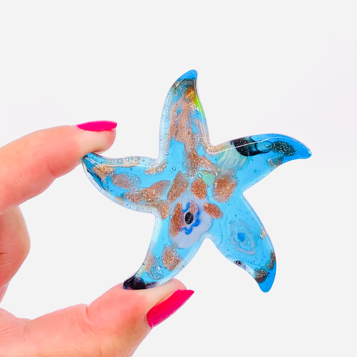 Pocket Glitter Starfish, Blue