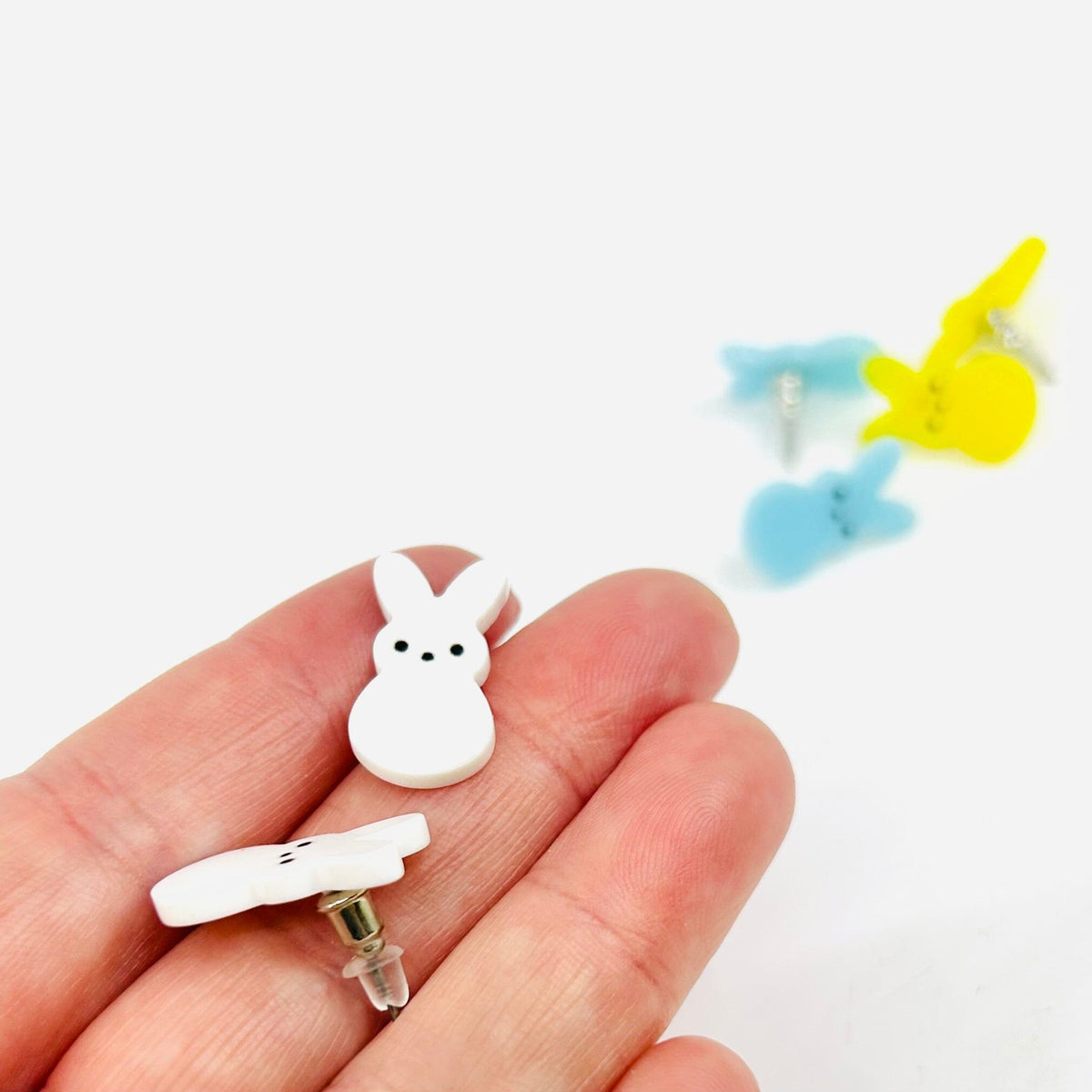 Peep Bunny Earrings, Pastel Trio Jewelry - 