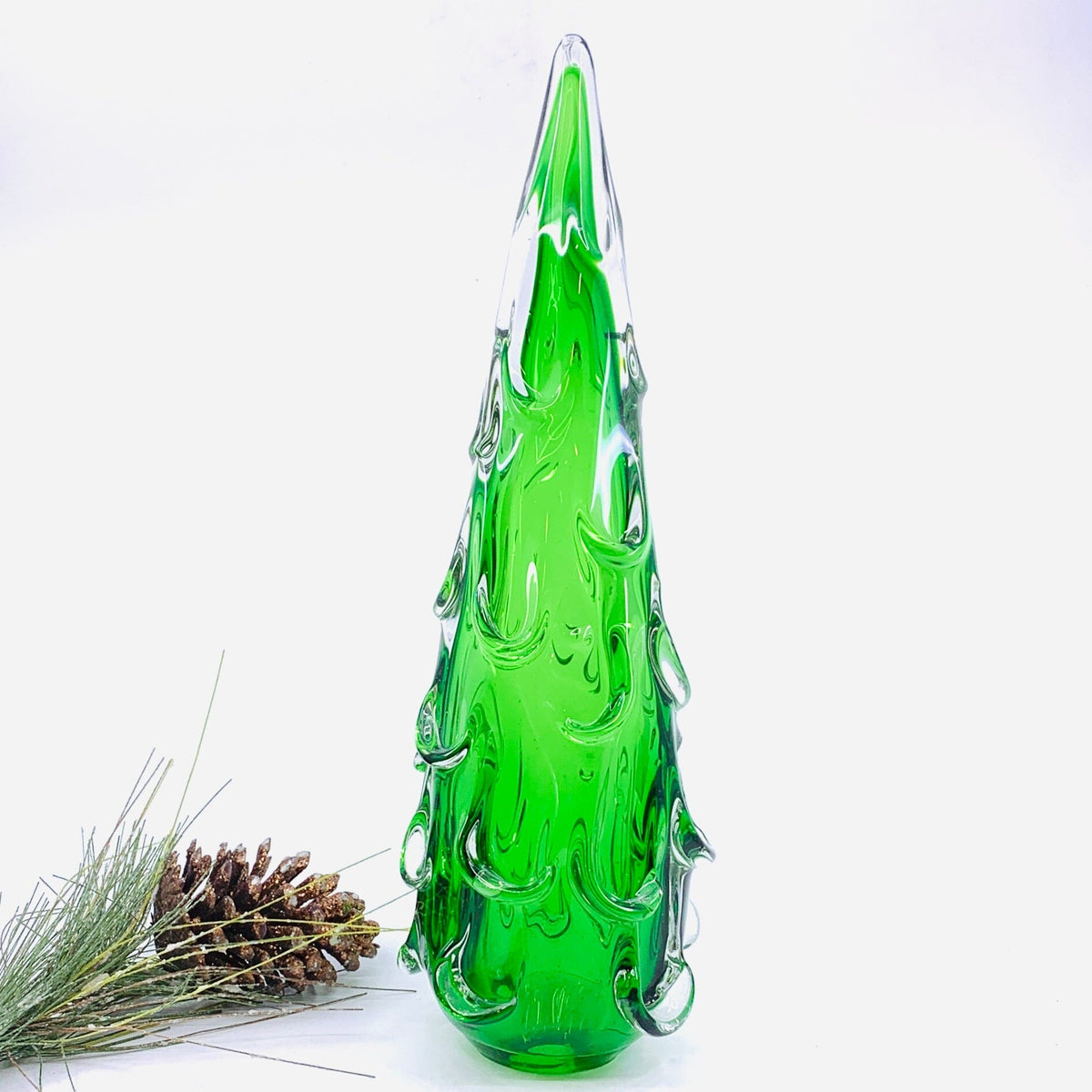 Snow Drift Blown Glass Tree, Green Large