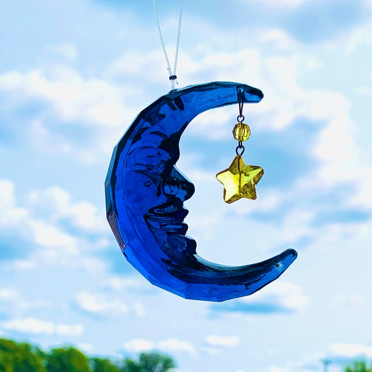 Moon Crystal Ornament, Blue