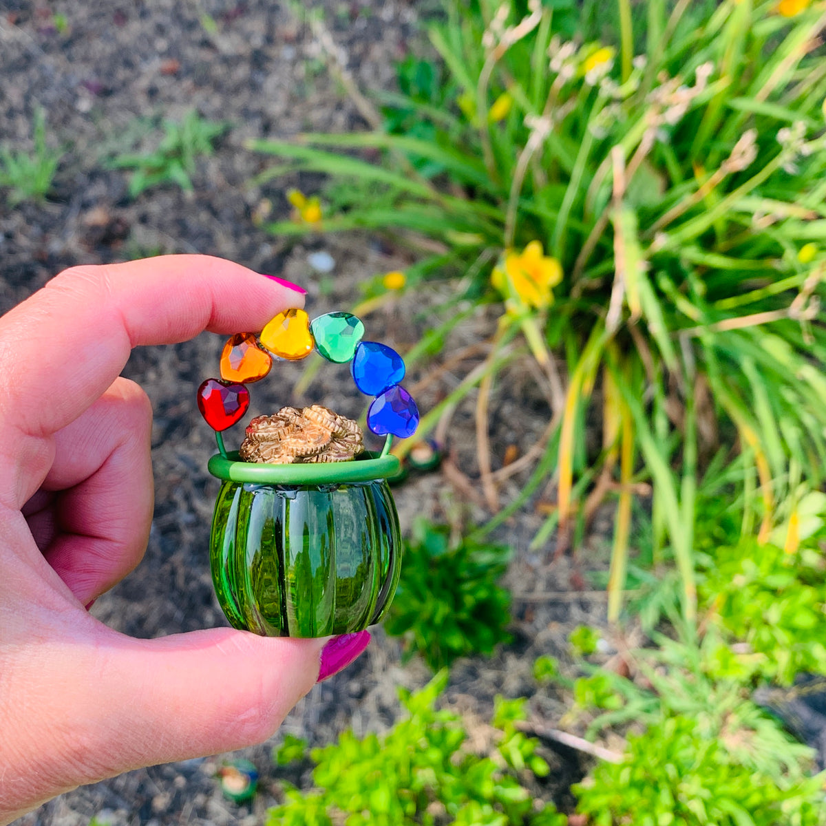 Acrylic Rainbow Lucky Pot of Gold