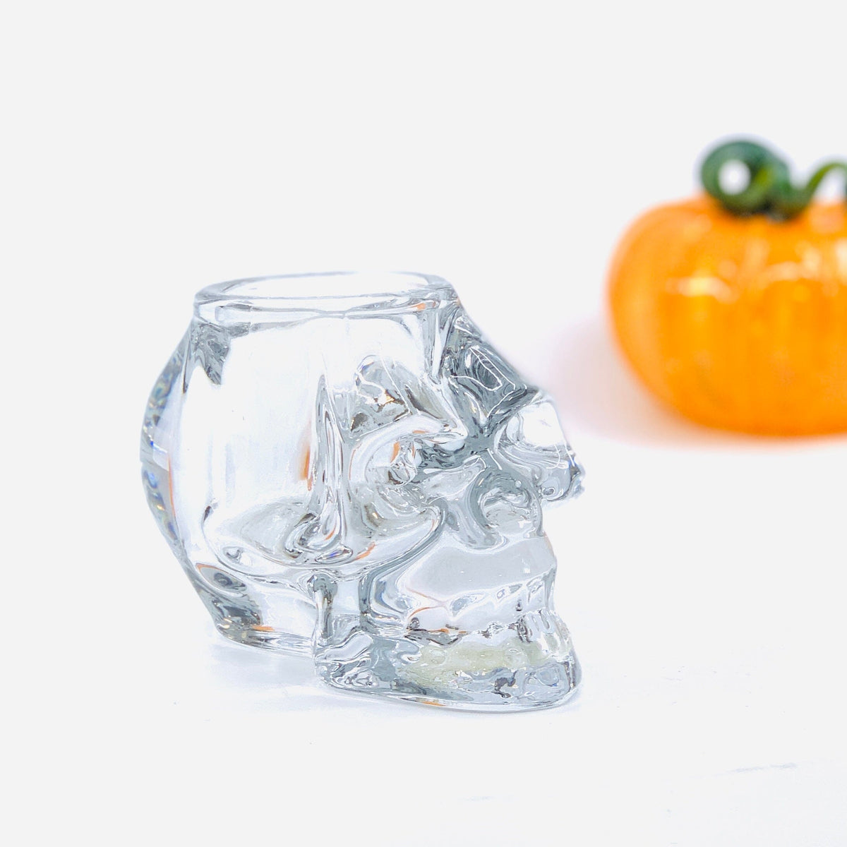 Blown Glass Halloween Skull Votive Diamond Star 