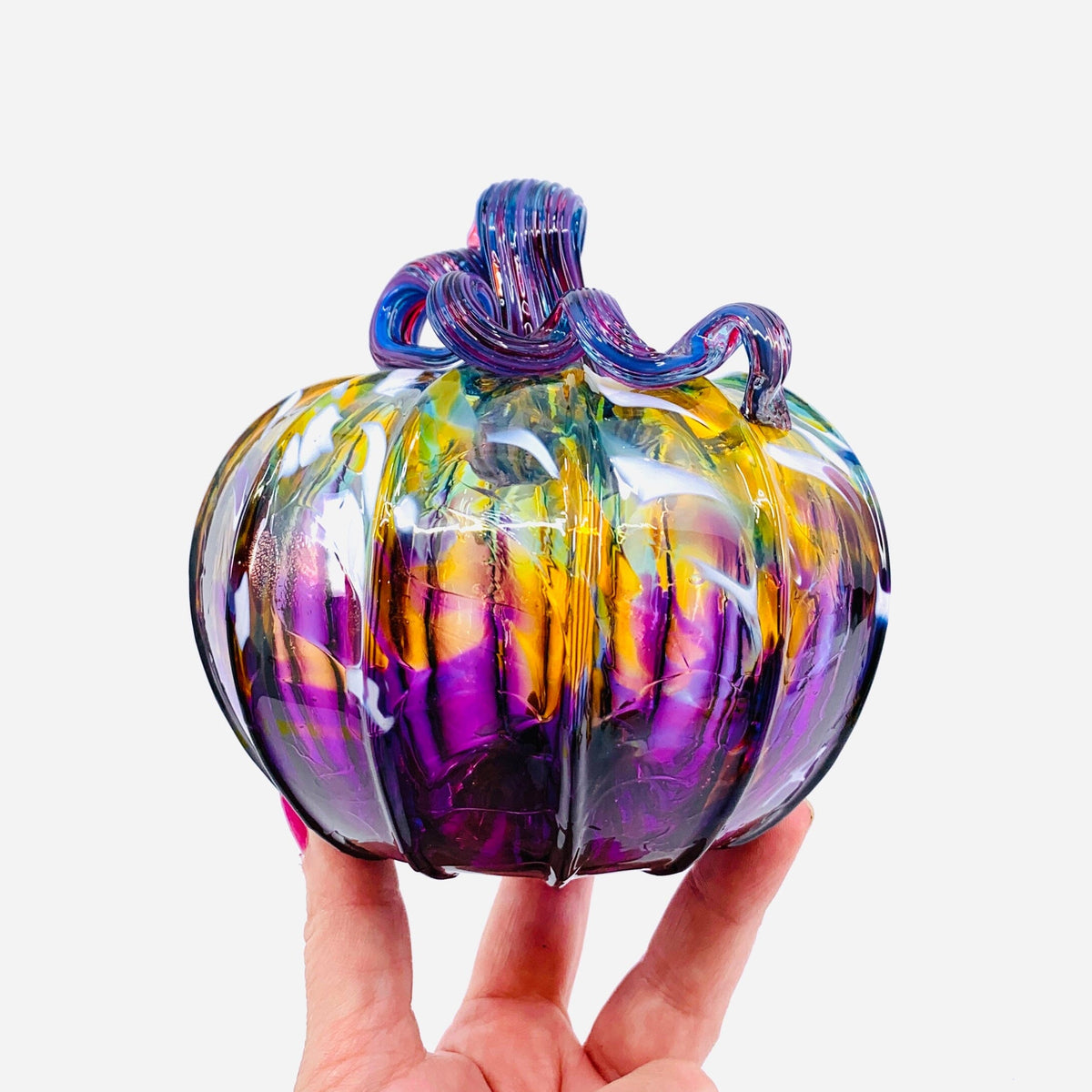 Best Pumpkin of The Day 1536 “Purple Potion” Jumbo Squat Gabby Luke Adams Glass Blowing Studio 