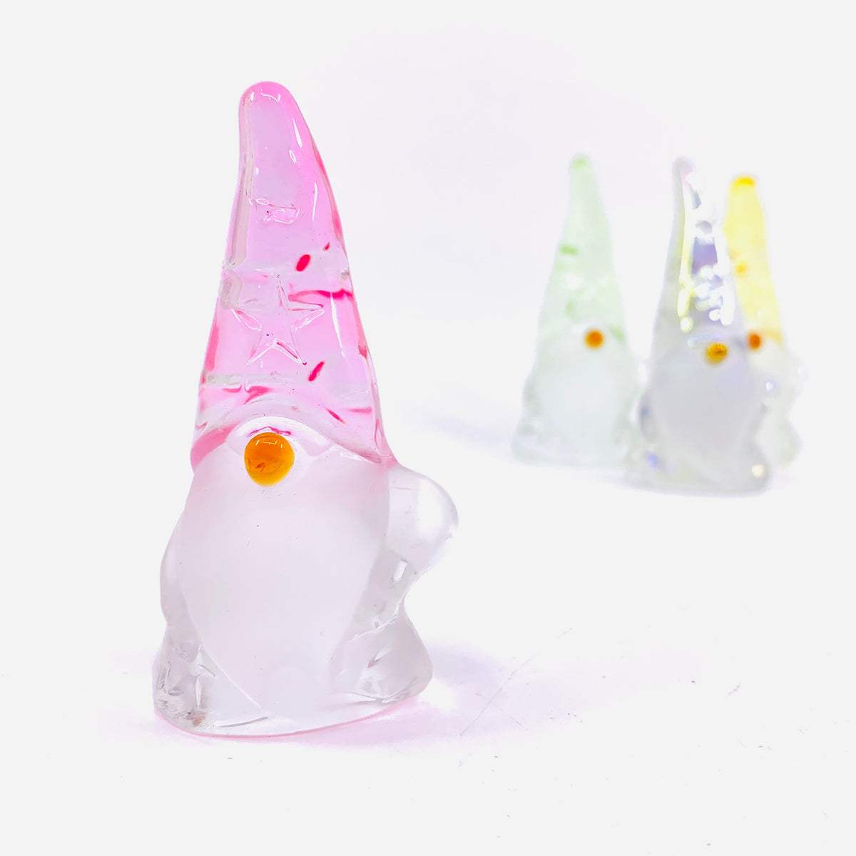 Glass Spring Star Gnome, Pink