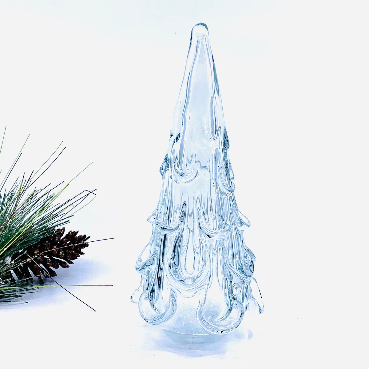 Snow Drift Blown Glass Tree, Clear