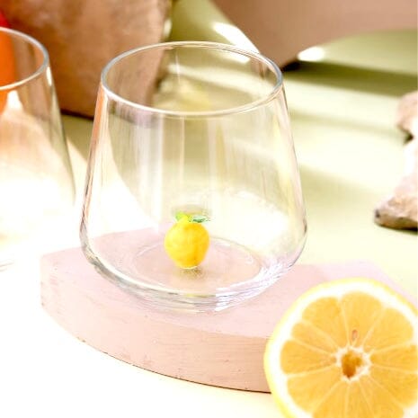 Tiny Animal Wine Glass, Lemon Decor MiniZoo 