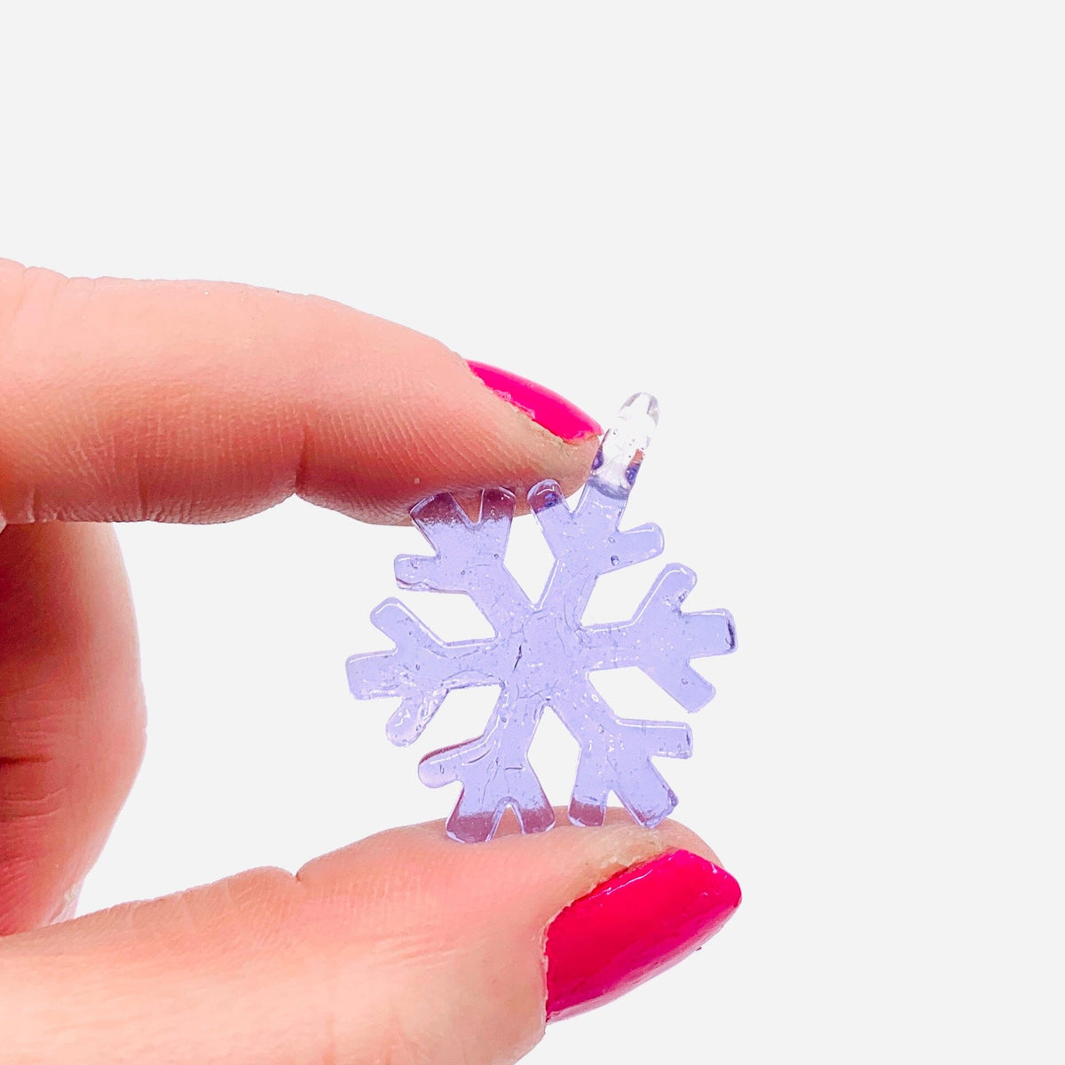 Tiny Glass Snowflake Ornament Miniature - 