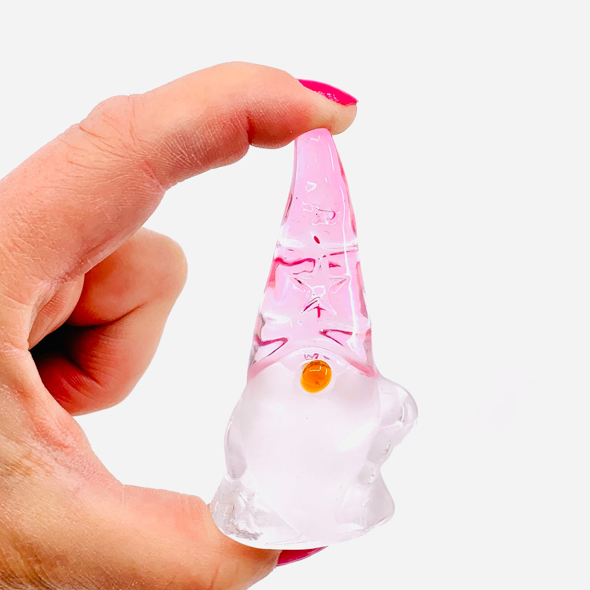 Glass Spring Star Gnome, Pink