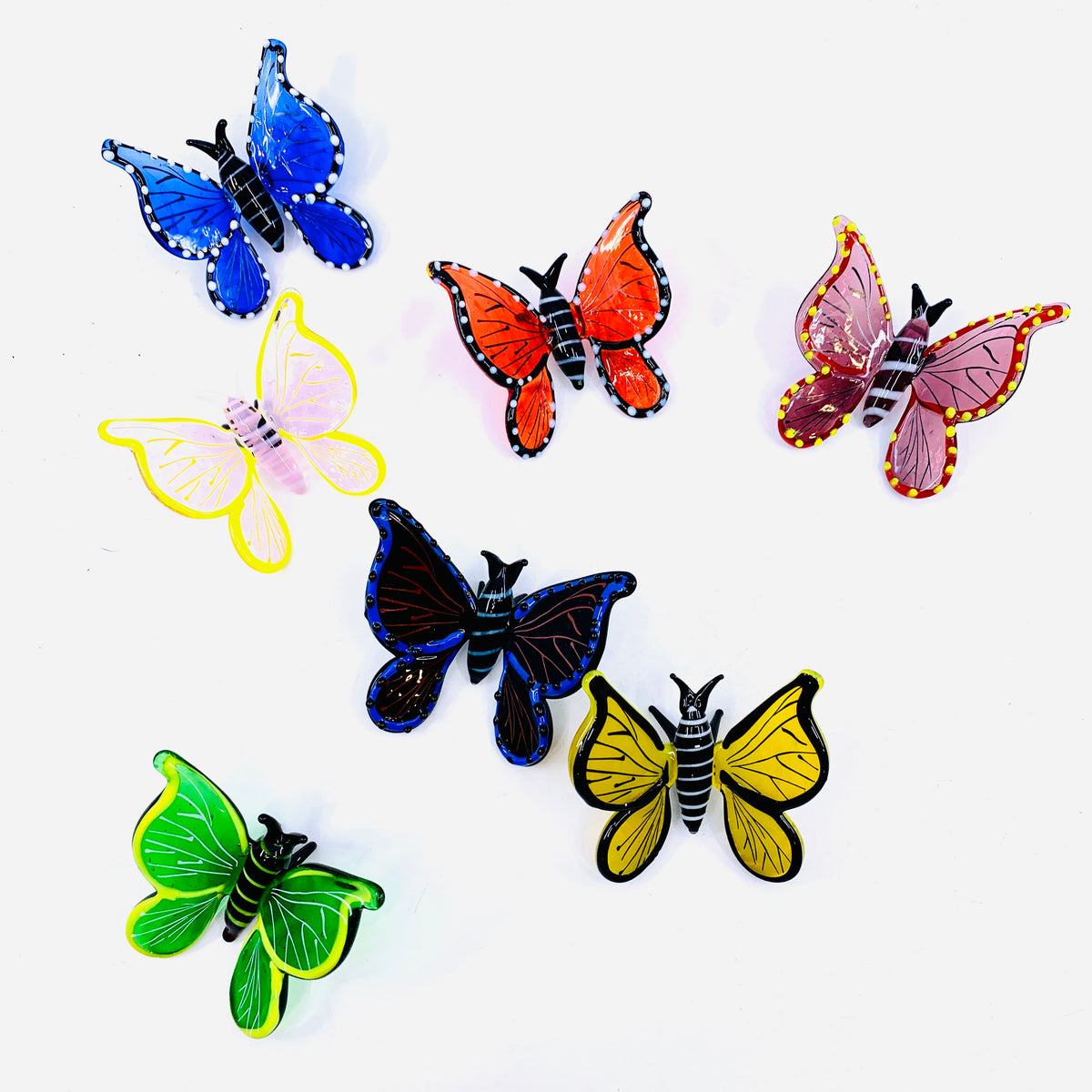 Tabletop Glass Butterfly, Yellow 87