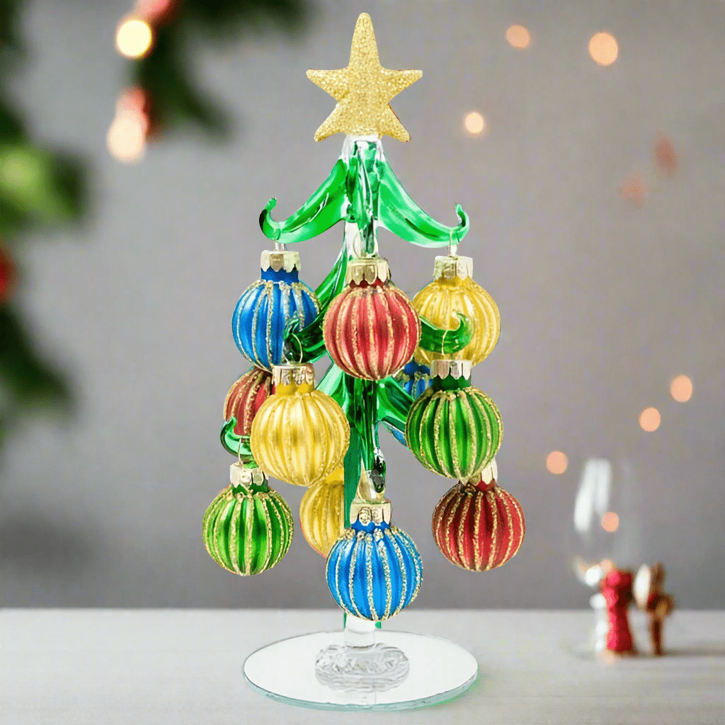 Glass Whimsical Primary Tree 1 Decor Gift Essentials 