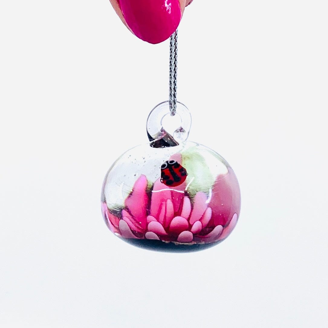 Tiny Glass Flower Ornament, Rose Miniature Alex 