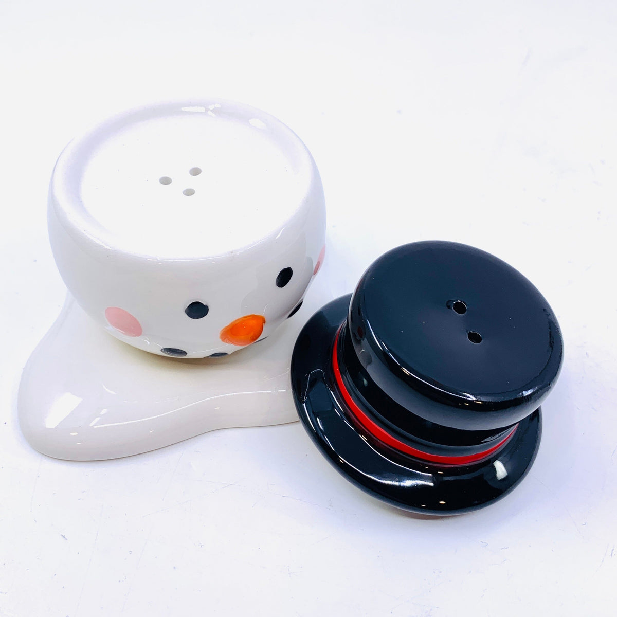 Melted Snowman Salt &amp; Pepper Shakers Transpac 