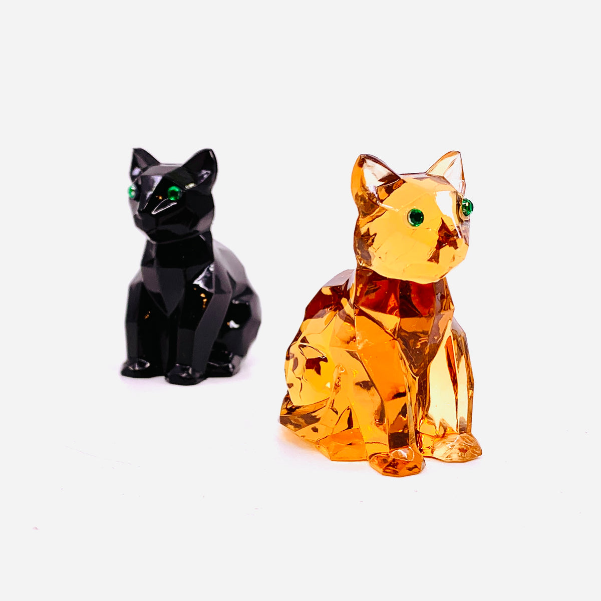 Acrylic Crystal Halloween Kitten, Black