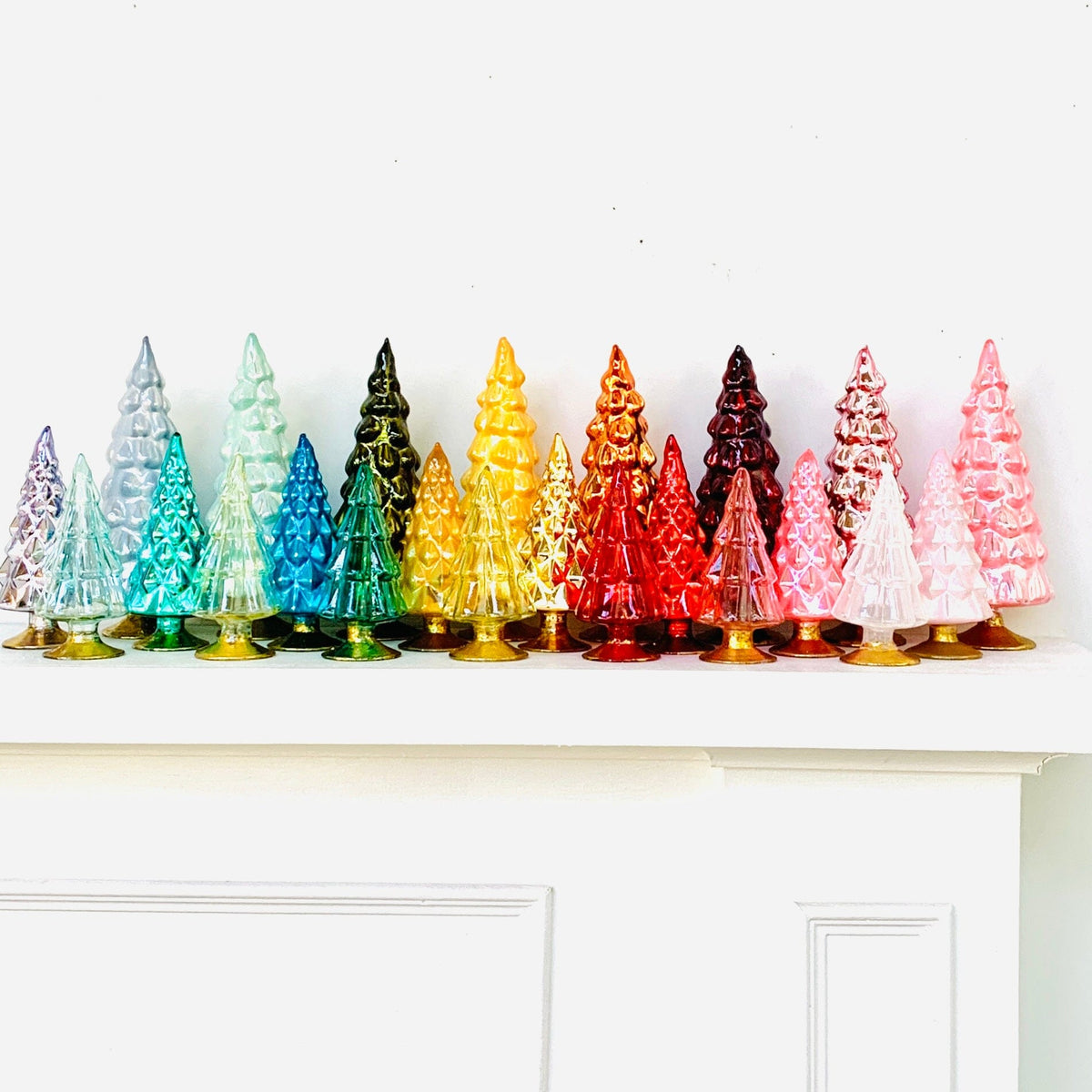 Rainbow Hue Glass Trees, Yellow Cody Foster &amp; Co 