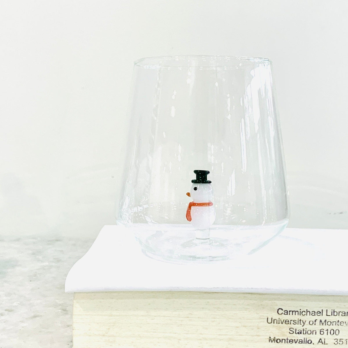 Tiny Animal Wine Glass, Snowman Decor Transpac 