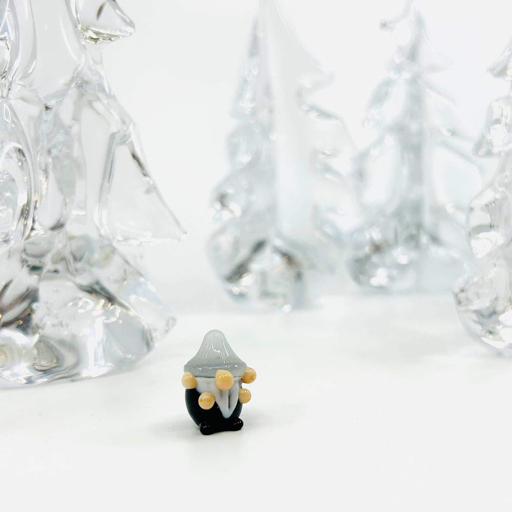 Tiny Glass Rainbow Gnomes, 252 - White Miniature Alex 