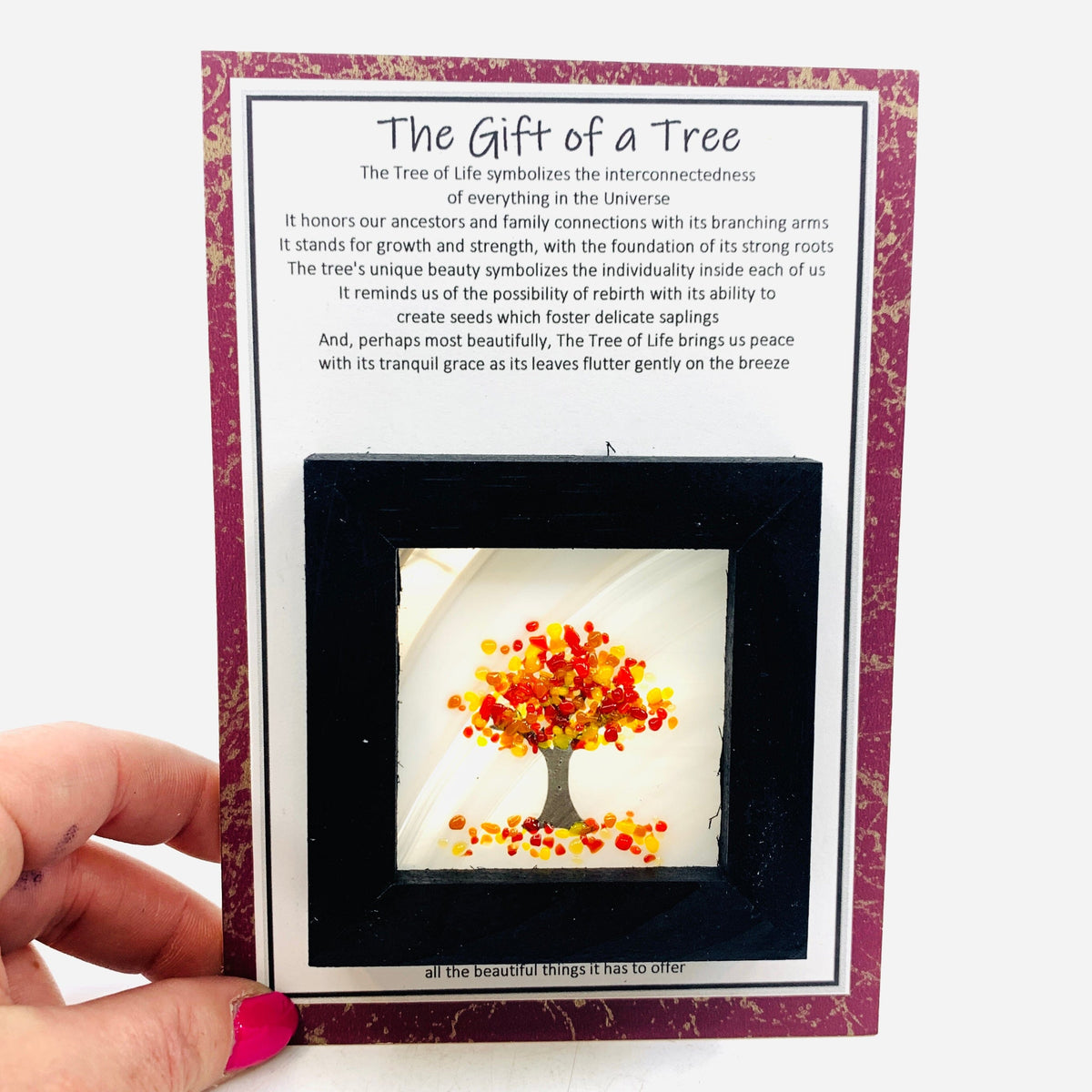 Fused Glass Tree of Life Shadow Box 108 Decor Glimmer Glass Gifts 