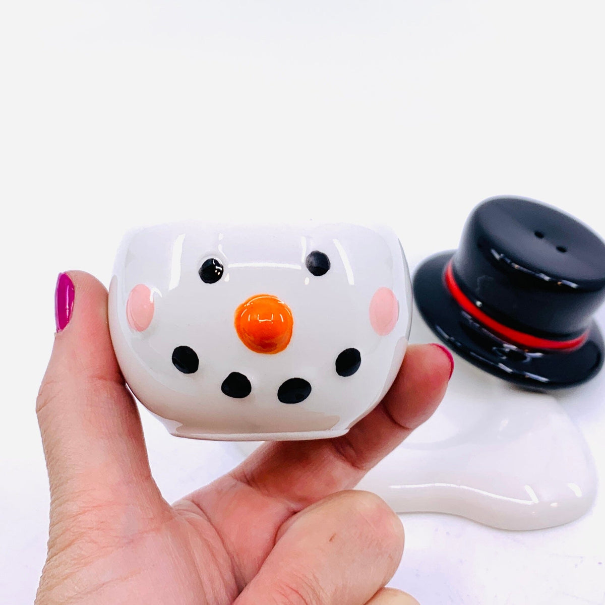 Melted Snowman Salt &amp; Pepper Shakers Transpac 