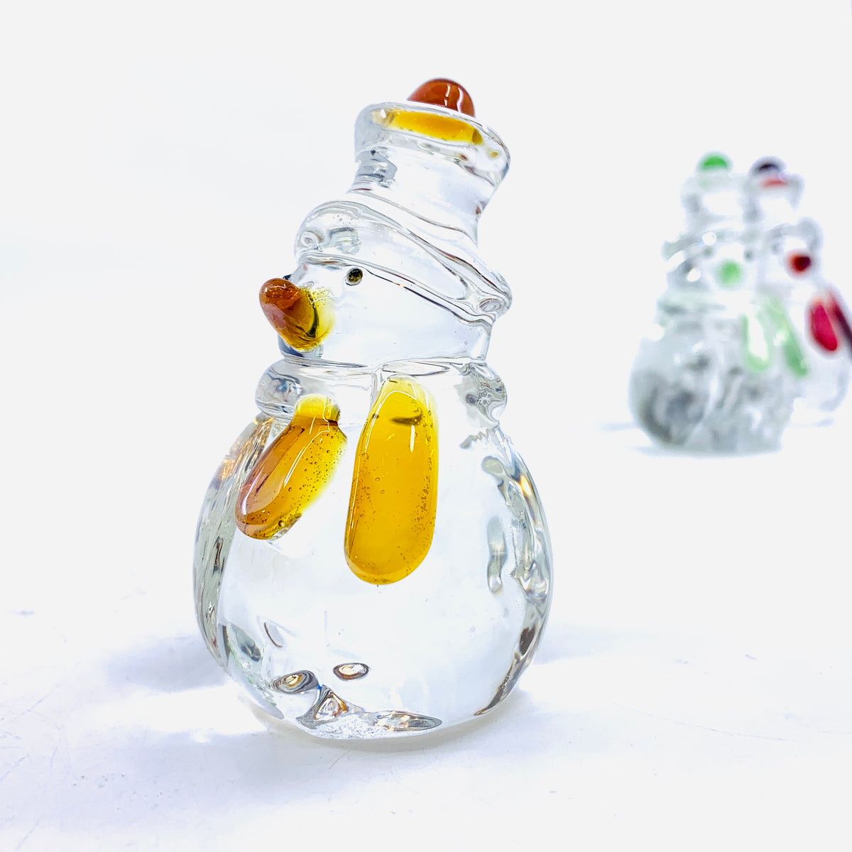 Glass Holiday Snowman, Gold