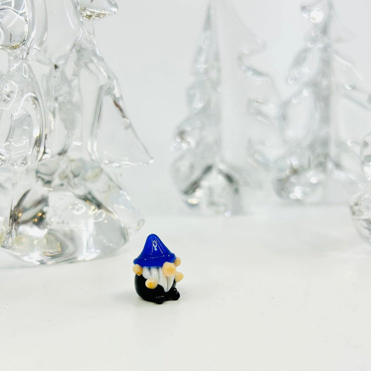 Tiny Glass Rainbow Gnomes, 252 - Blue Miniature Alex 