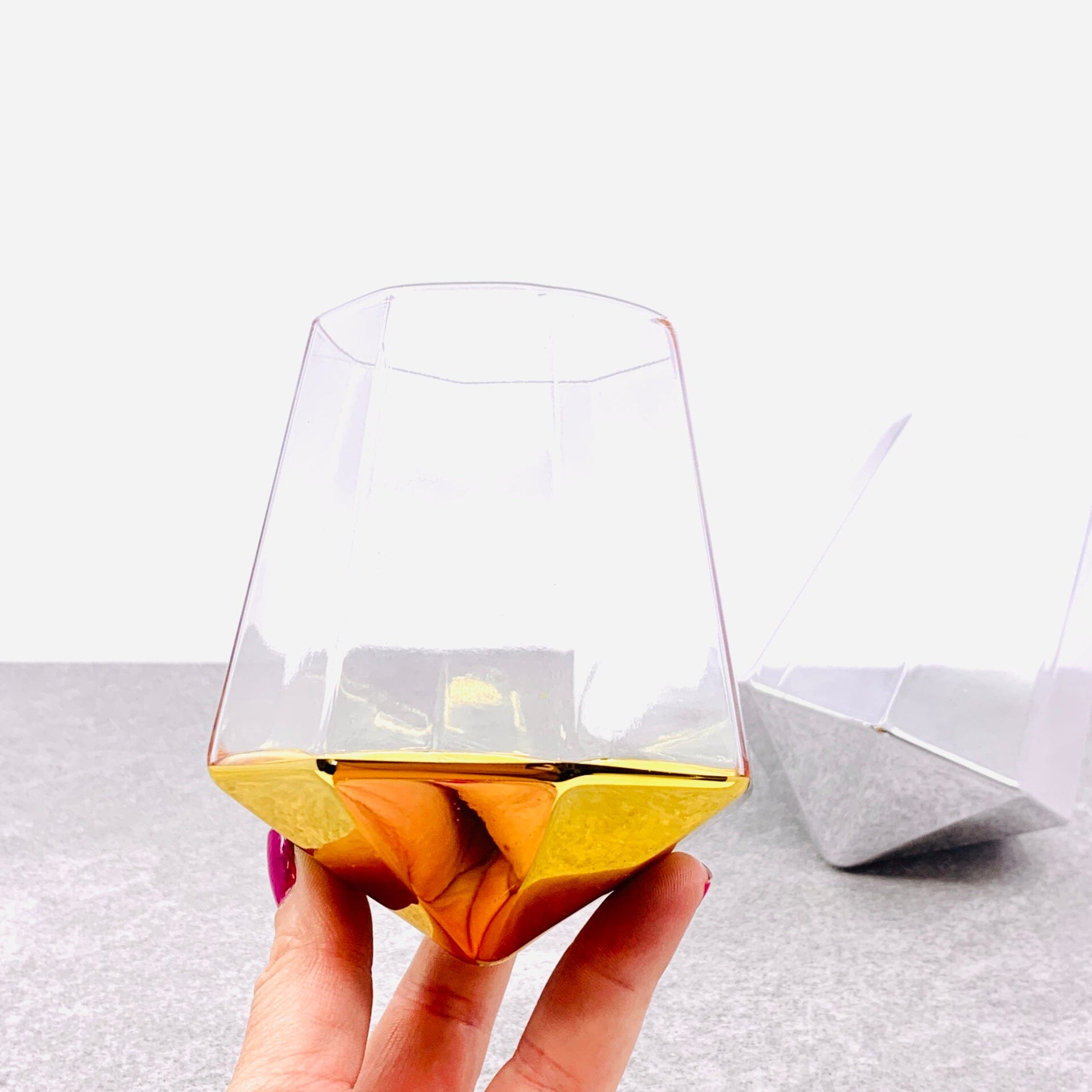 Diamond Whiskey Snifter, Gold One Hundred 80 Degrees 