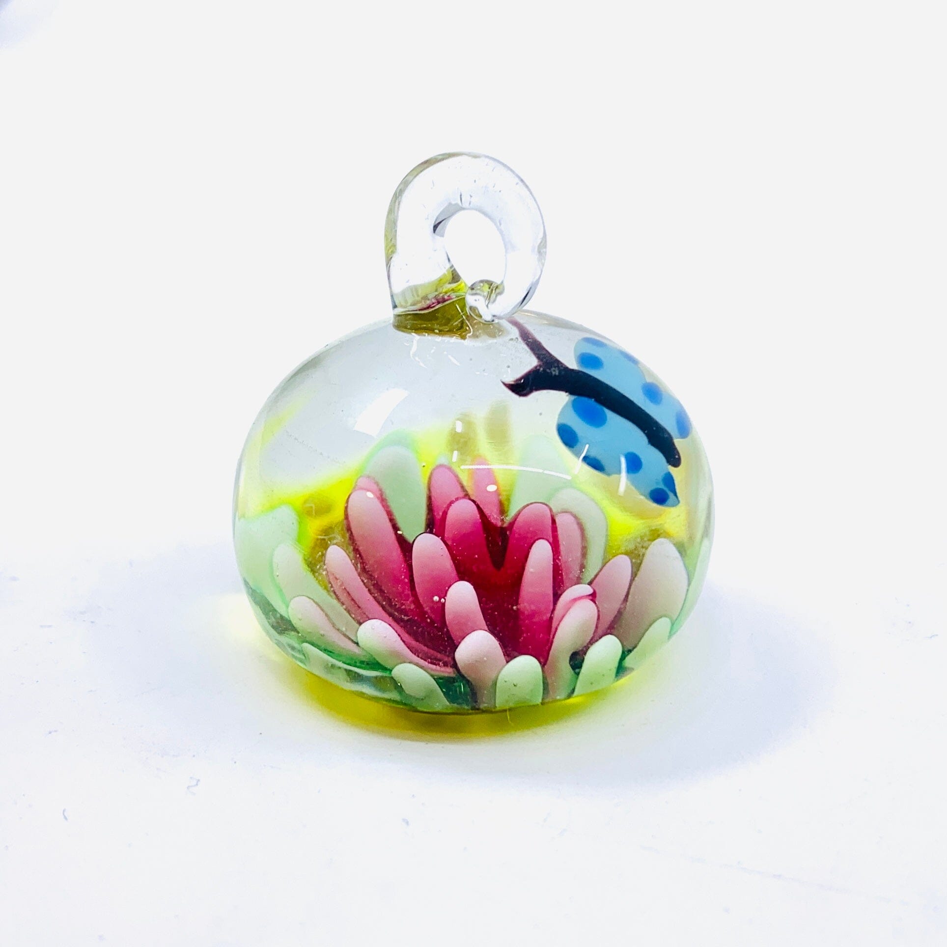 Tiny Glass Flower Ornament, Yellow Miniature Alex 