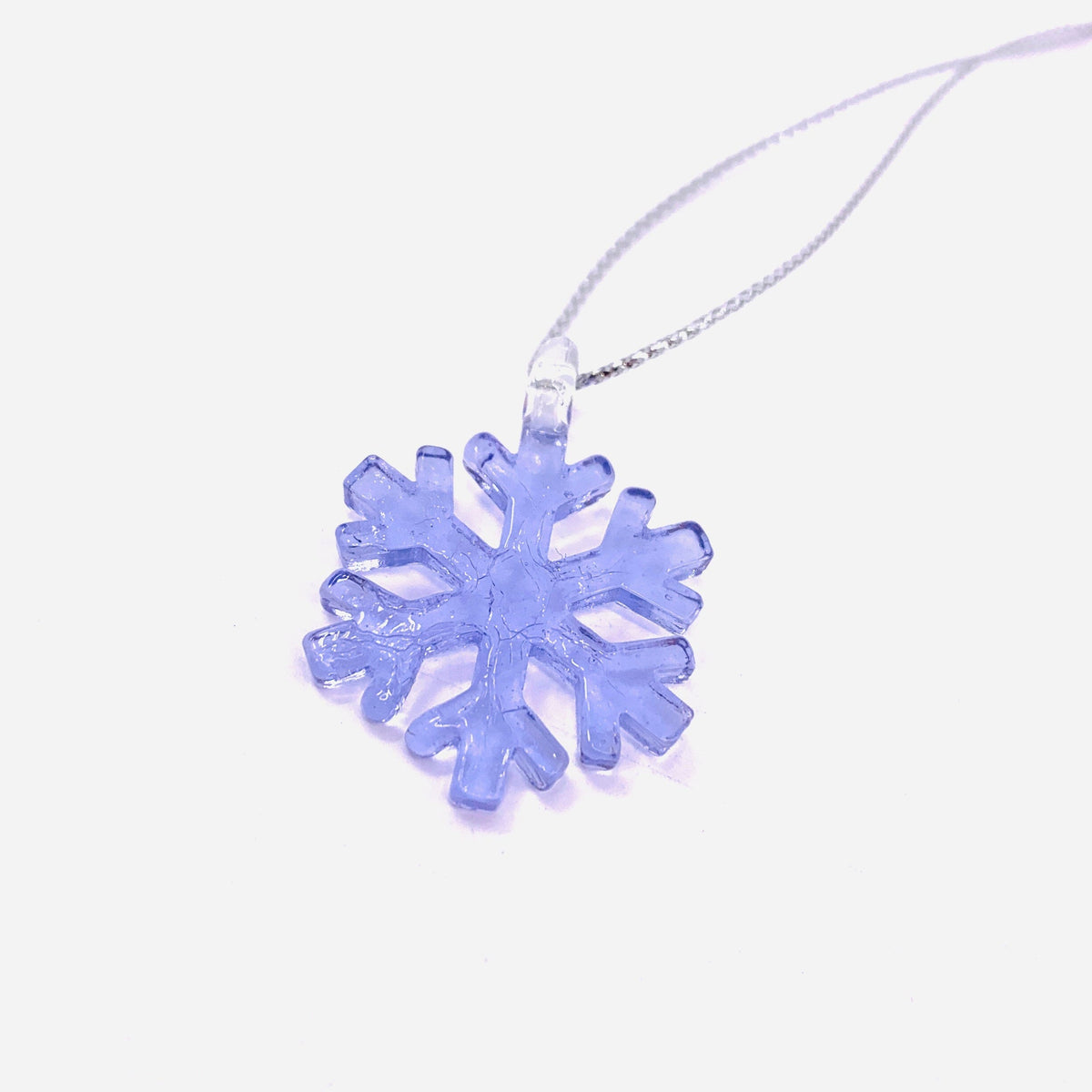 Tiny Glass Snowflake Ornament Miniature - 