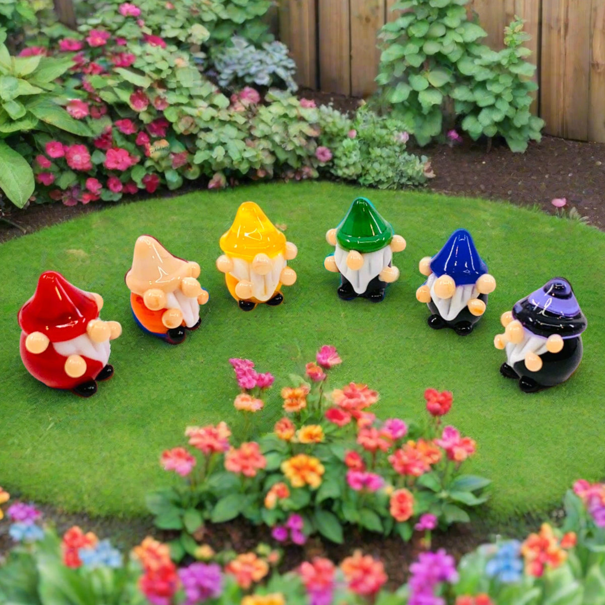 Tiny Glass Rainbow Gnomes, 252 - Orange