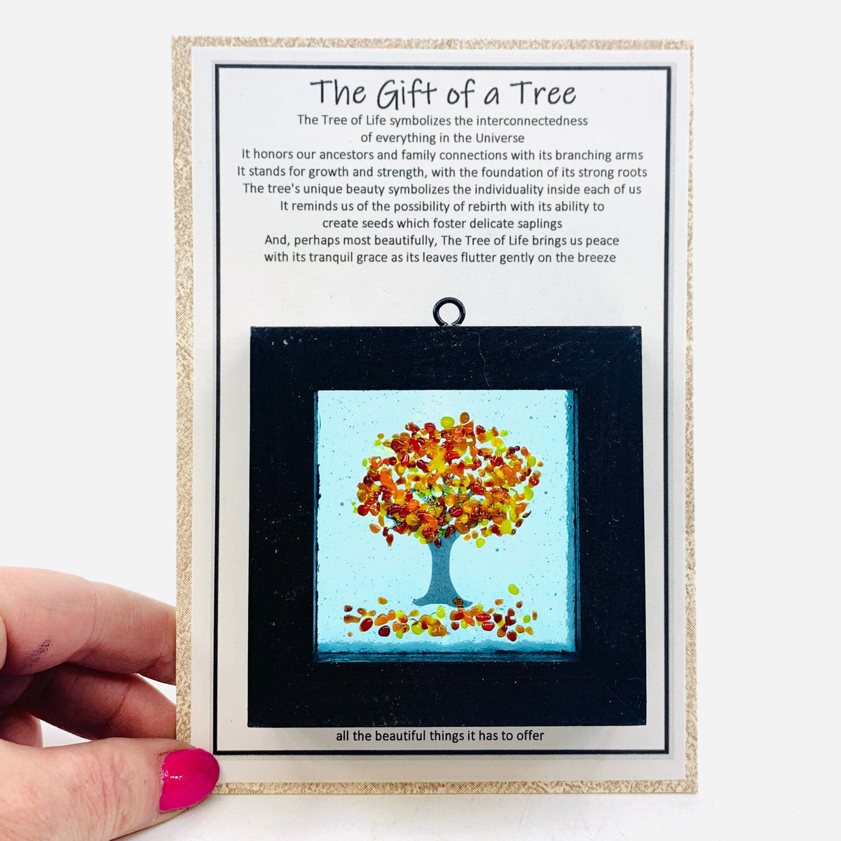 Fused Glass Tree of Life Shadow Box 126 Decor Glimmer Glass Gifts 