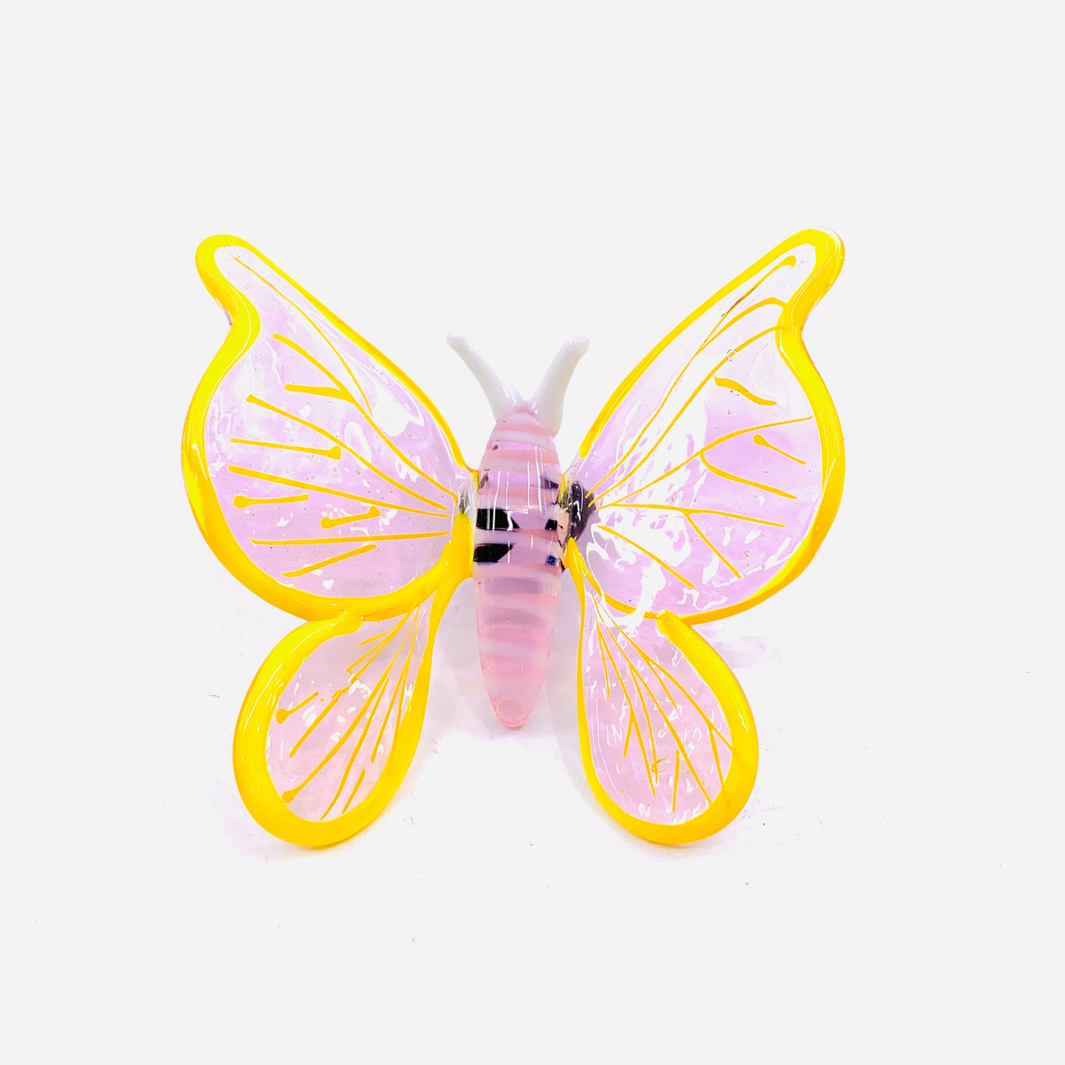 Tabletop Glass Butterfly, Pink 26