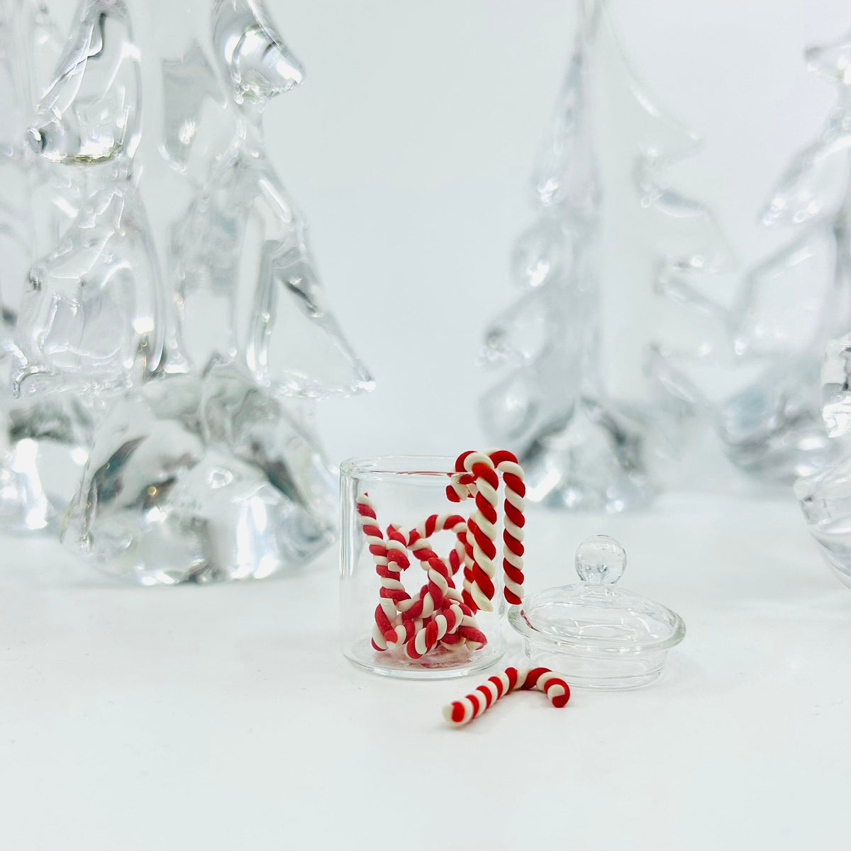 Tiniest Glass Jar of Candy Canes Miniature - 