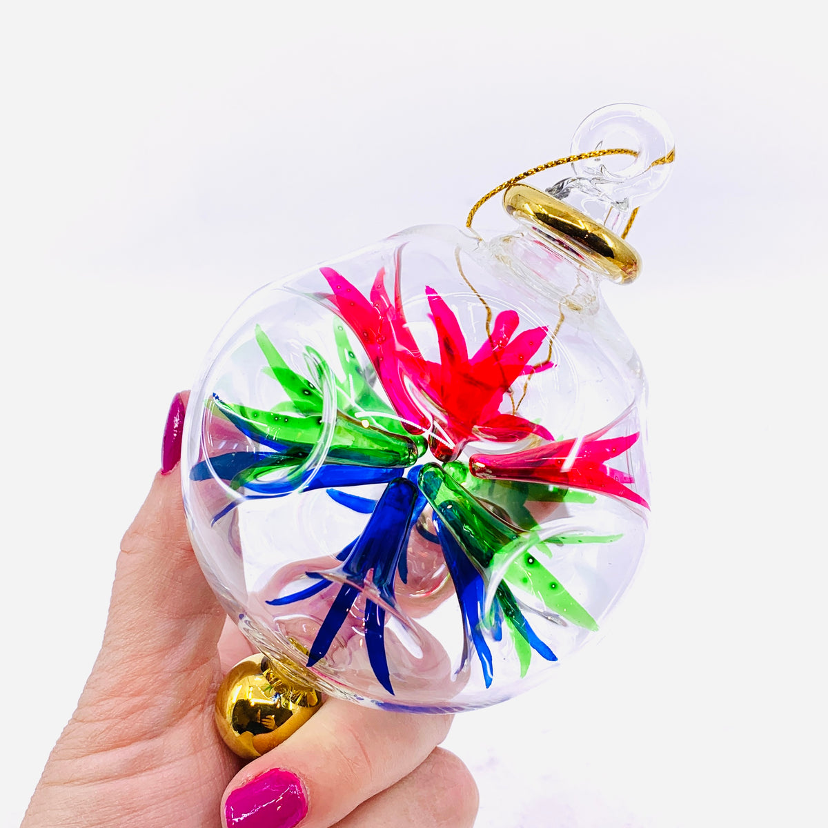 Hand Blown Starburst Ornaments, Multi Large