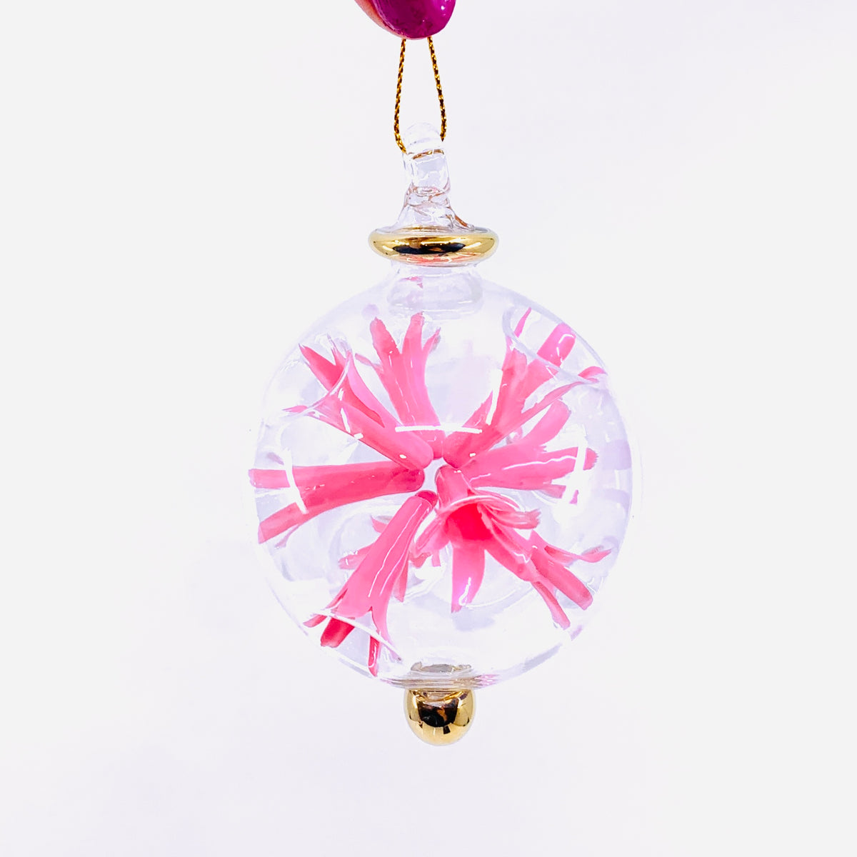 Hand Blown Starburst Ornaments, Pink Small