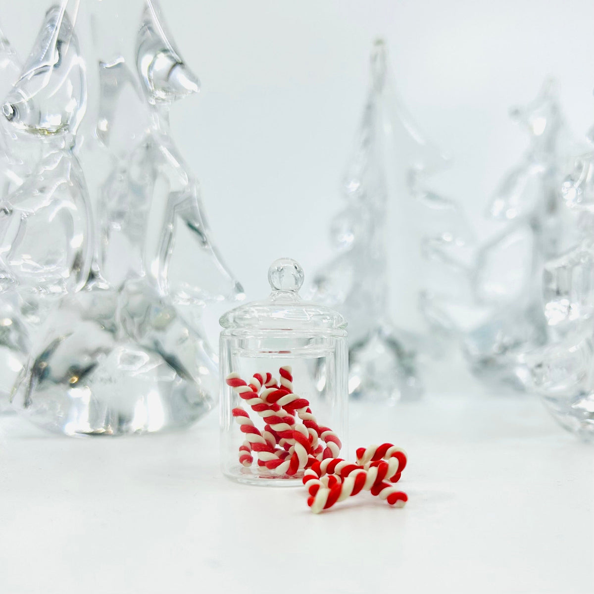 Tiniest Glass Jar of Candy Canes Miniature - 