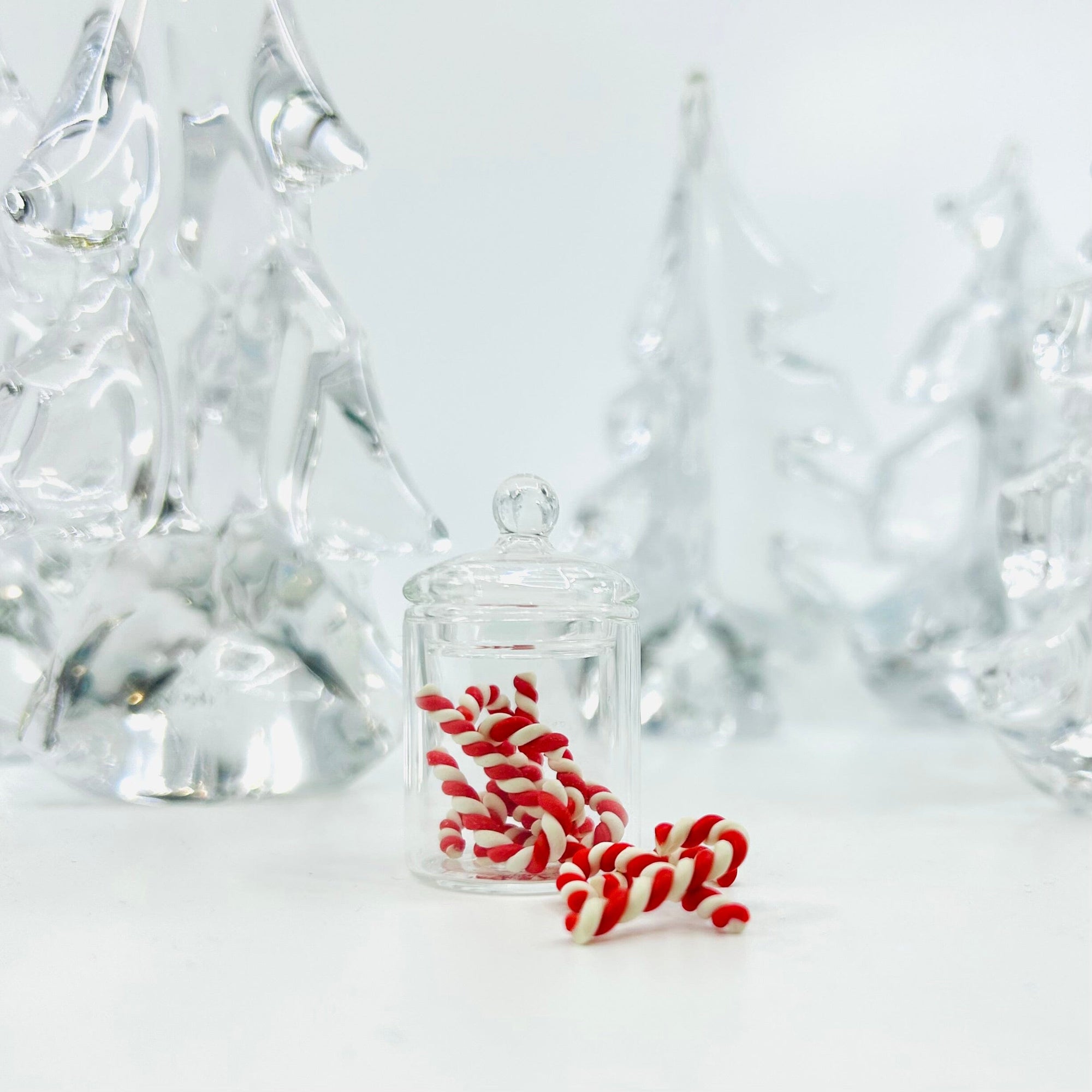 Tiniest Glass Jar of Candy Canes Miniature - 