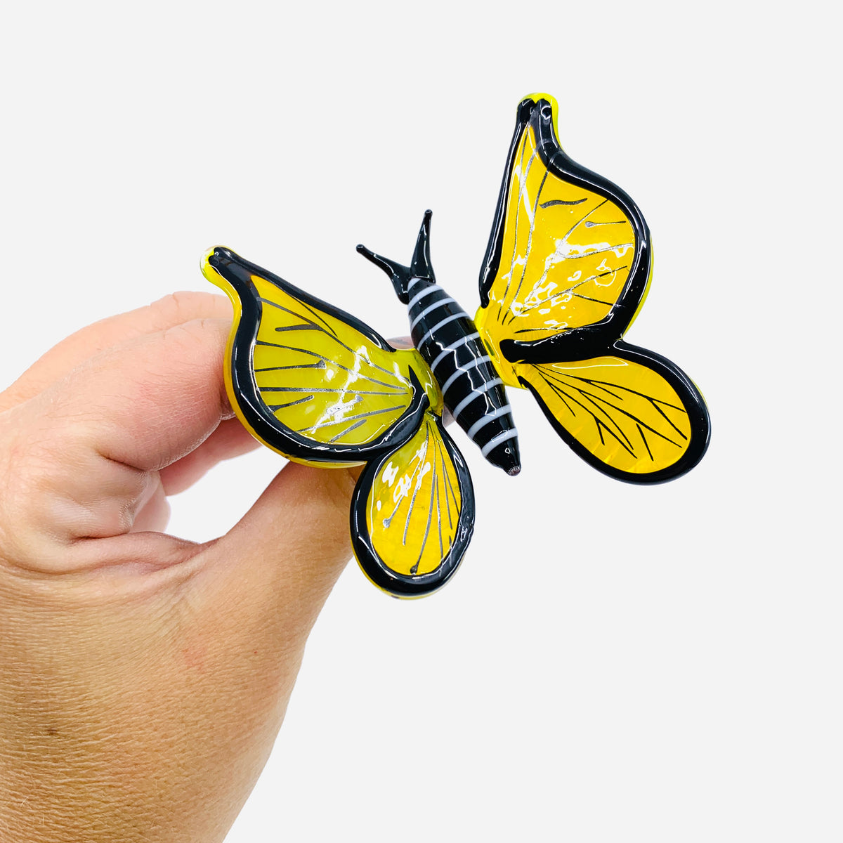 Tabletop Glass Butterfly, Yellow 87