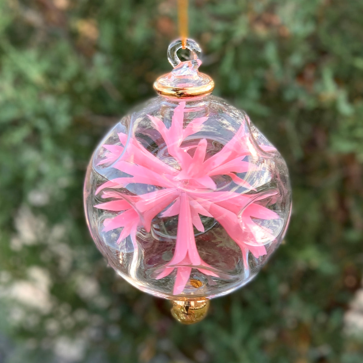 Hand Blown Starburst Ornaments, Pink Large