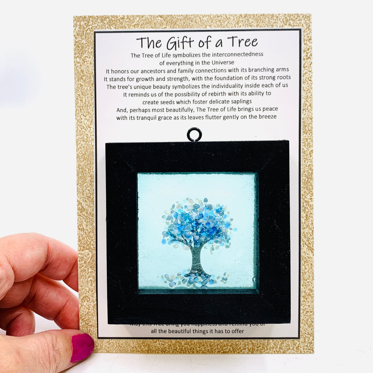 Fused Glass Tree of Life Shadow Box 45