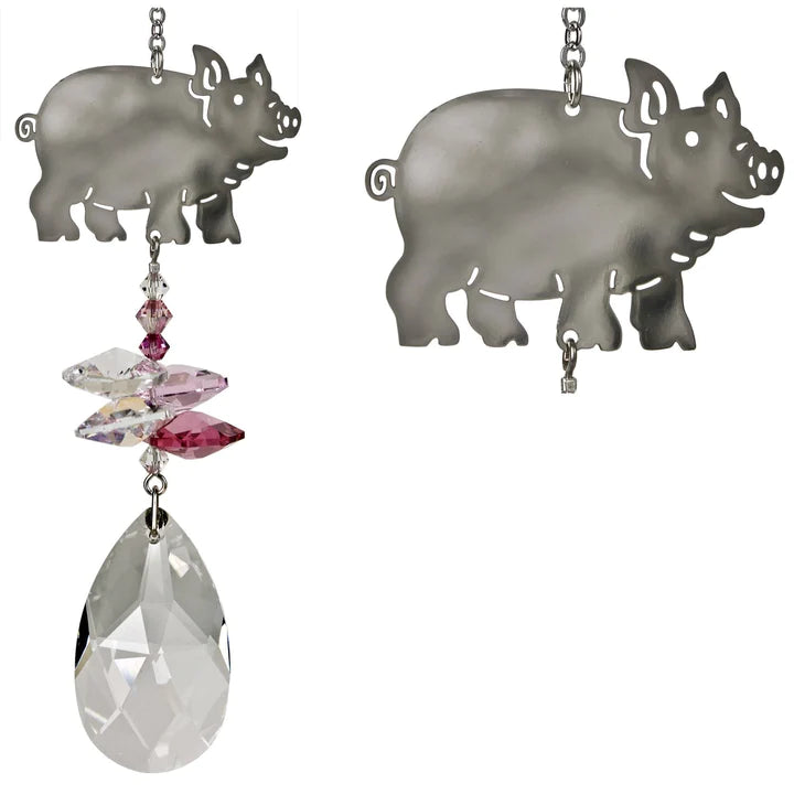 Crystal Fantasy Pig Suncatcher, 16 Woodstock Chimes 