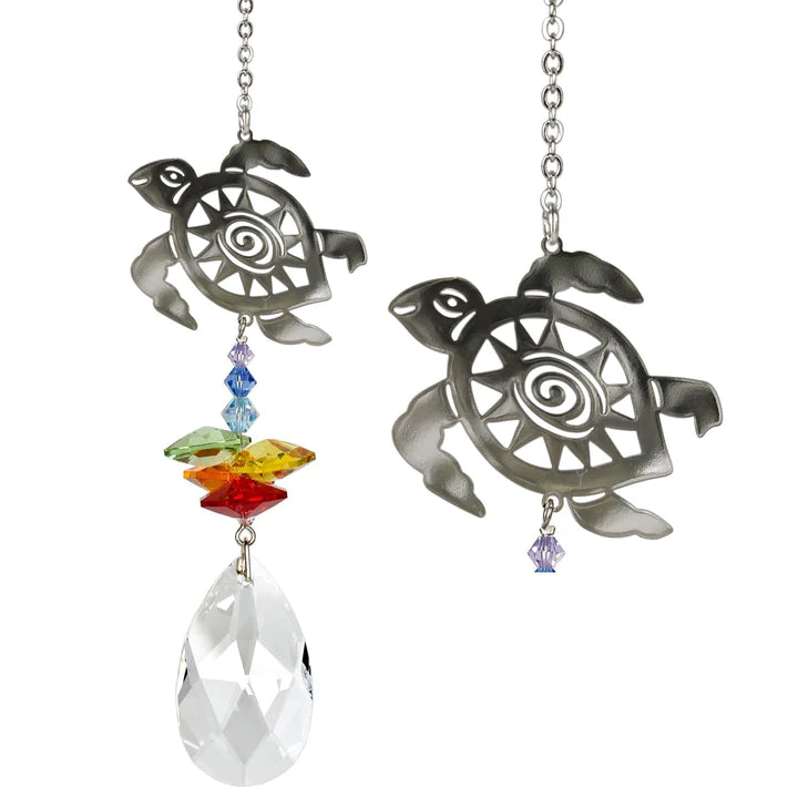 Crystal Fantasy Turtle Suncatcher, 17 Woodstock Chimes 