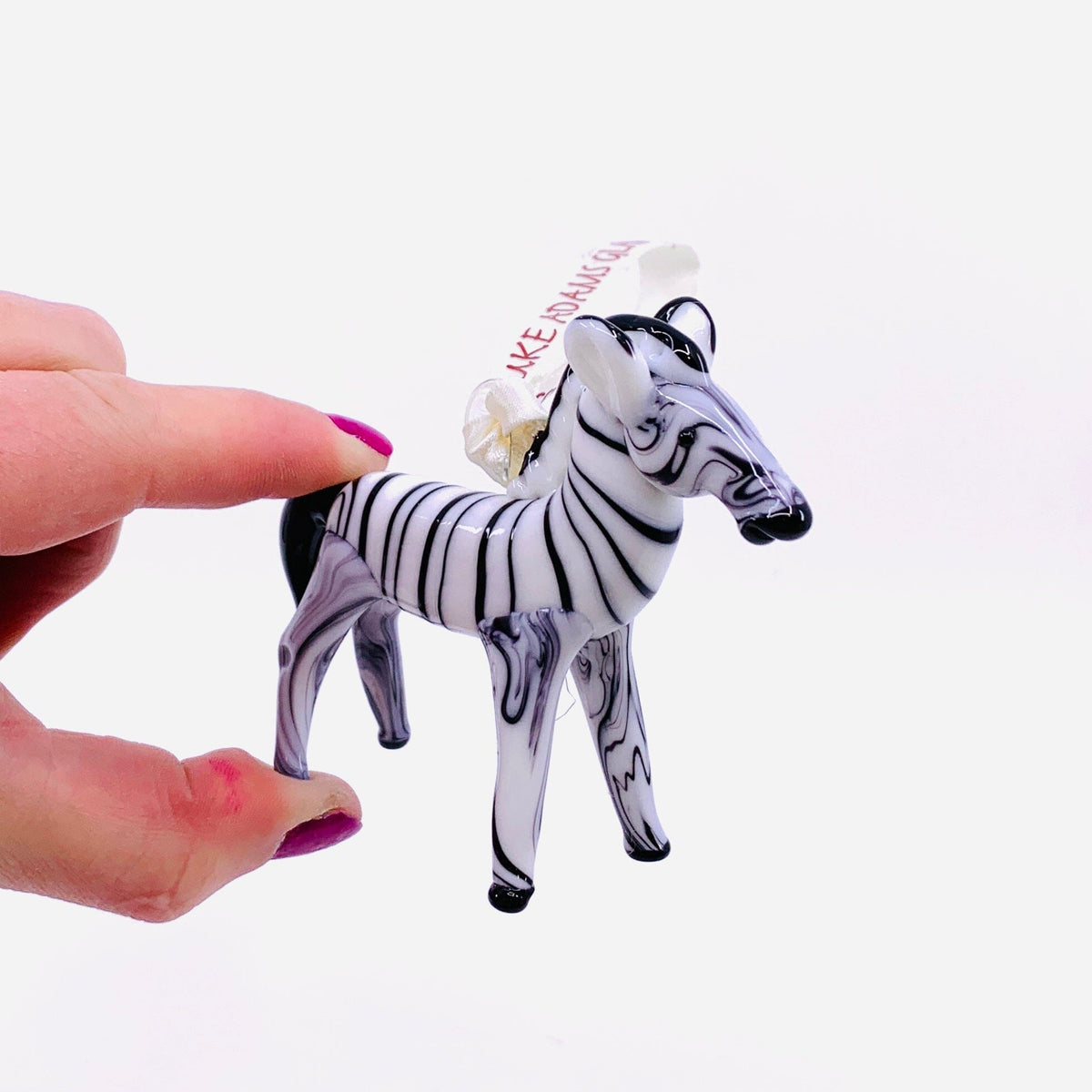 Ribbon Glass Ornament 18, Zebra Art Studio 