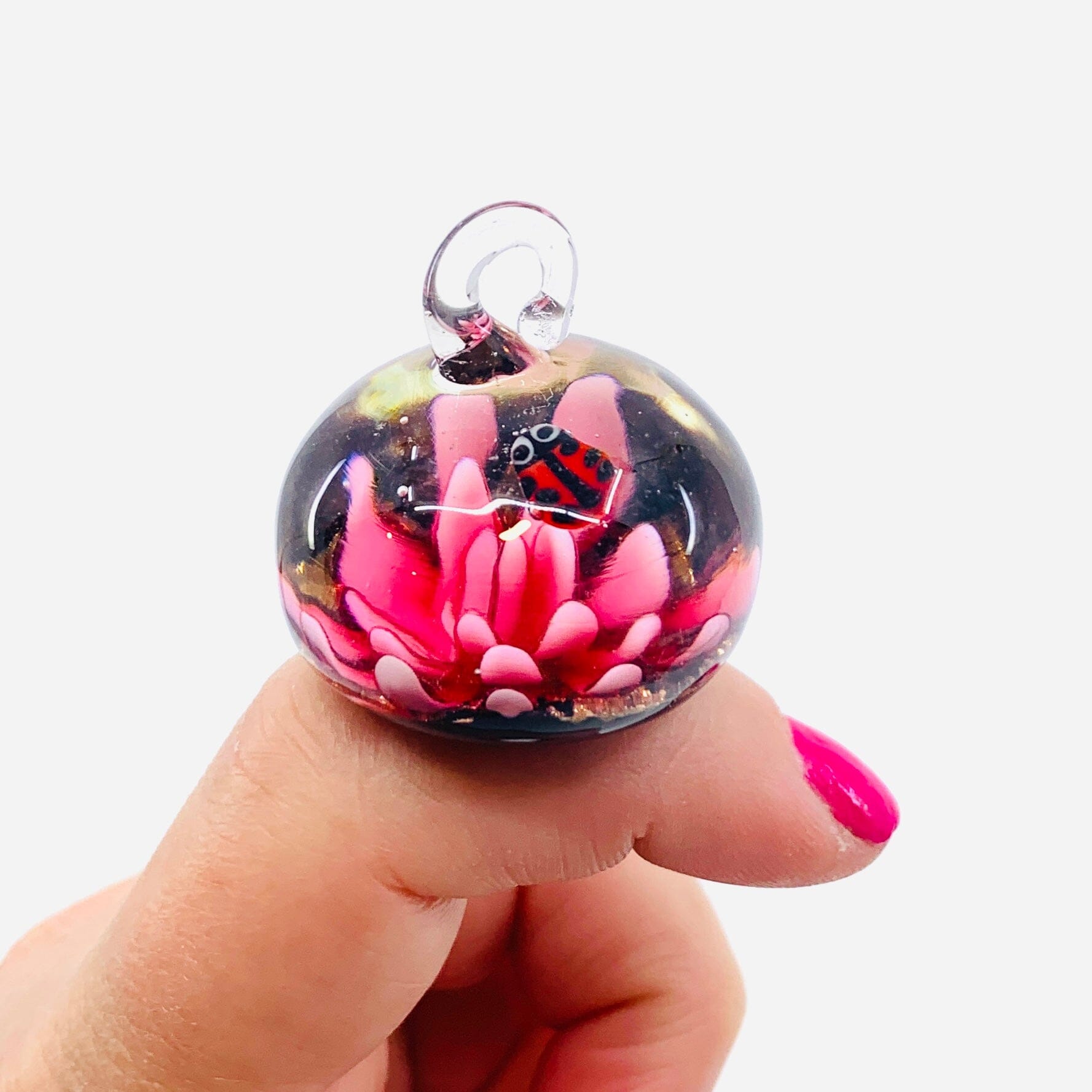 Tiny Glass Flower Ornament, Rose Miniature Alex 