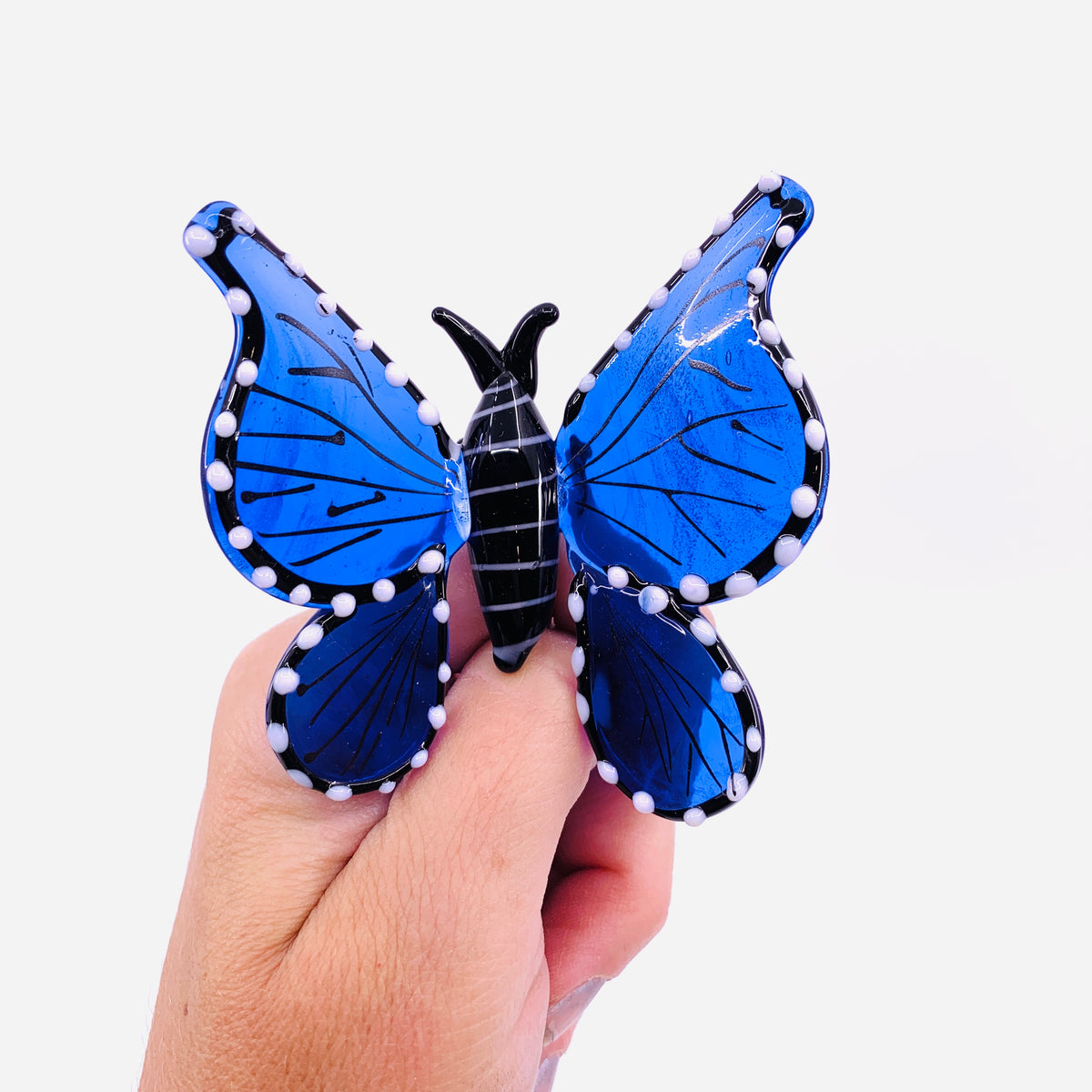 Tabletop Glass Butterfly, Blue 330