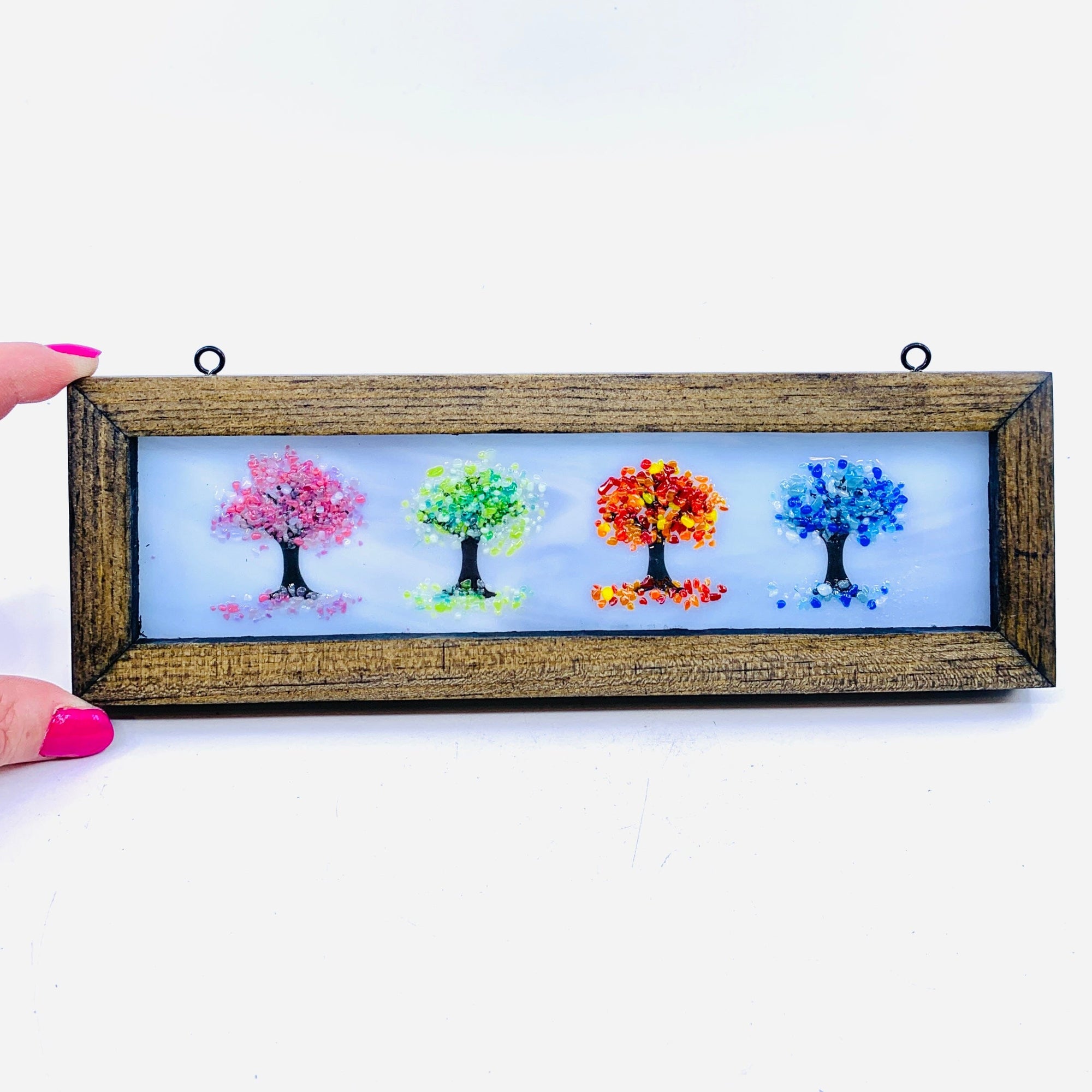 Fused Glass Tree of Life Shadow Box 13, Four Seasons Large Decor Glimmer Glass Gifts 