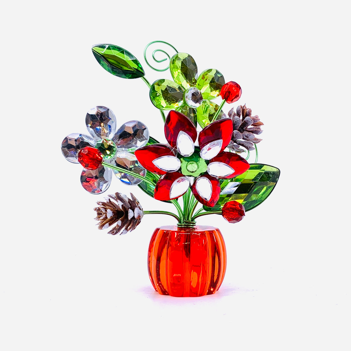 Acrylic Bouquet, Holiday Wishes Posy Pot