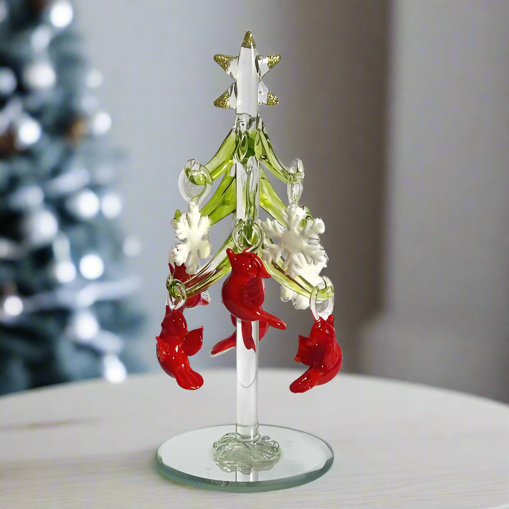 Glass Whimsical Cardinal Tree 8