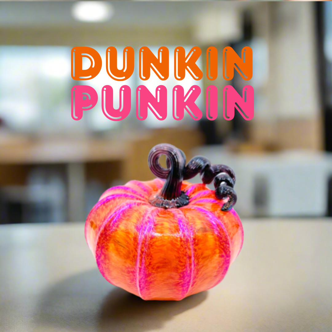 Dunkin Punkin - Orange Squat Pumpkin with Purple Shimmer and Black Stem