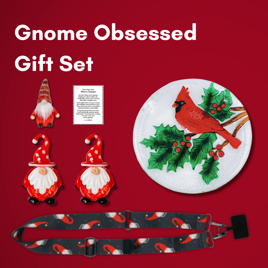 Gnome Obsessed Gift Set Decor Luke Adams Glass Blowing Studio 