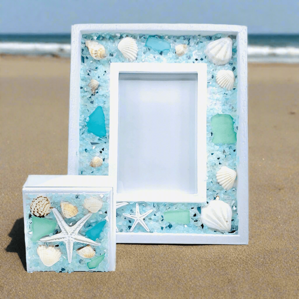 Sea Glass Picture Frame Decor Chesapeake Bay 