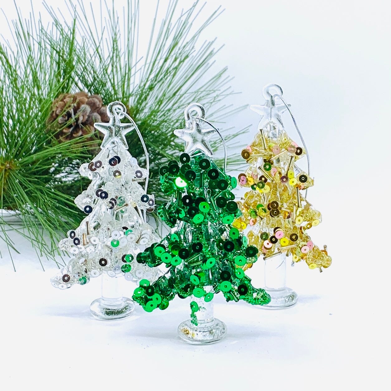 Glass Bedazzled Tree Ornament, Gold Ornament GANZ 